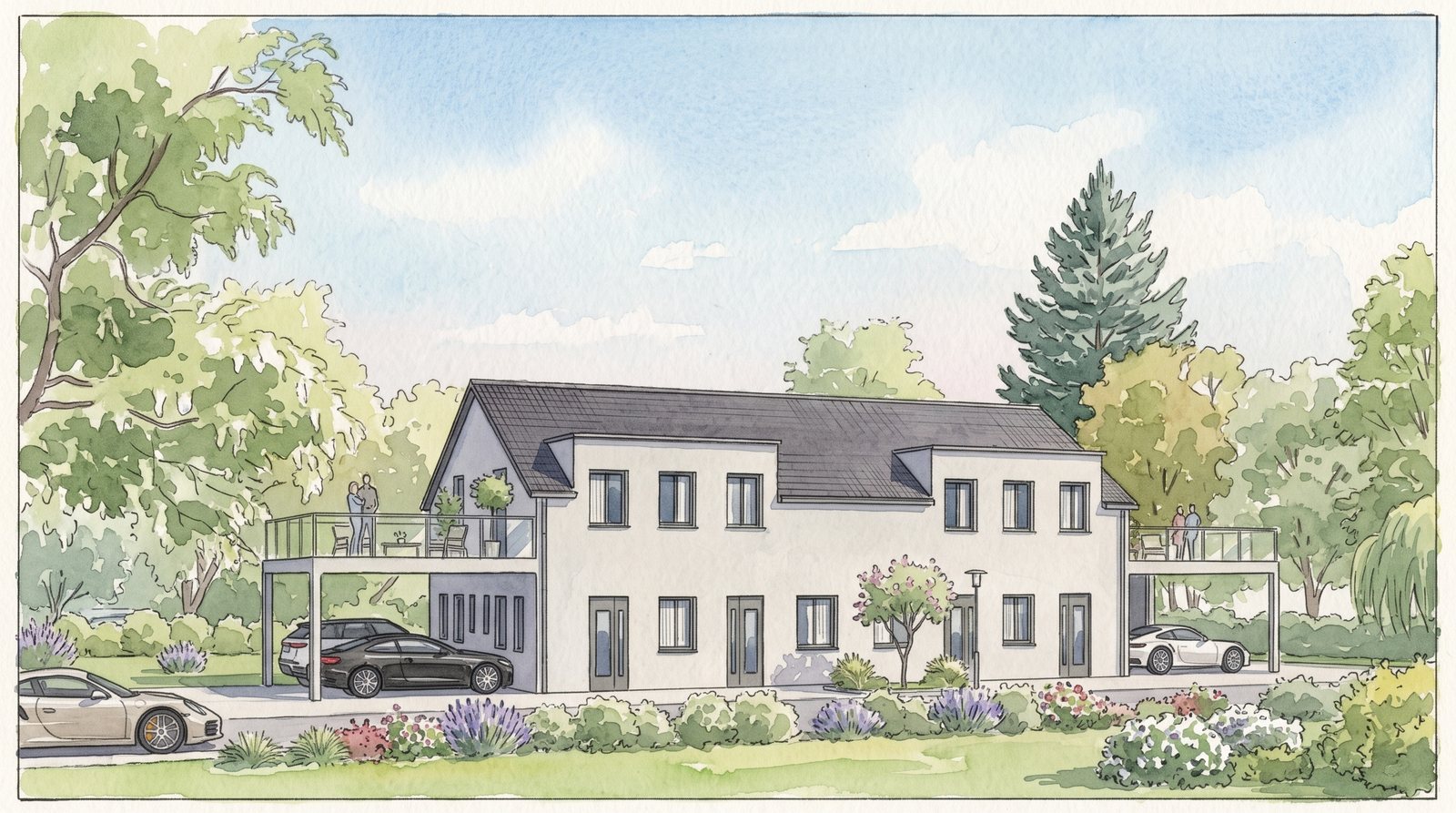 Villa Carolin — Aquarell-Visualisierung