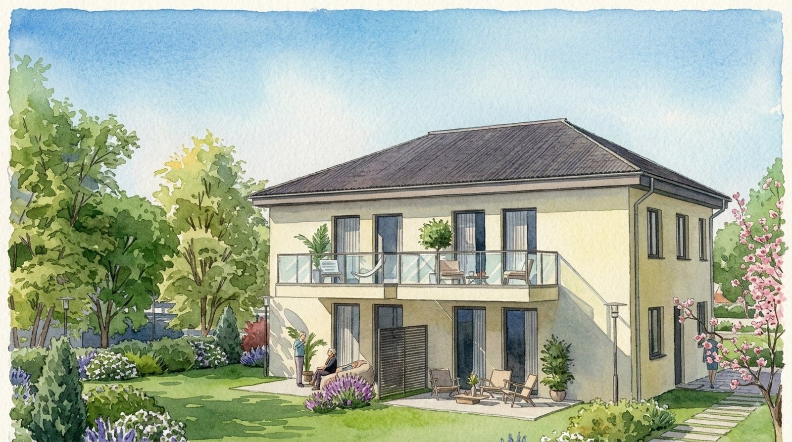 Villa Cornelia — Aquarell-Visualisierung
