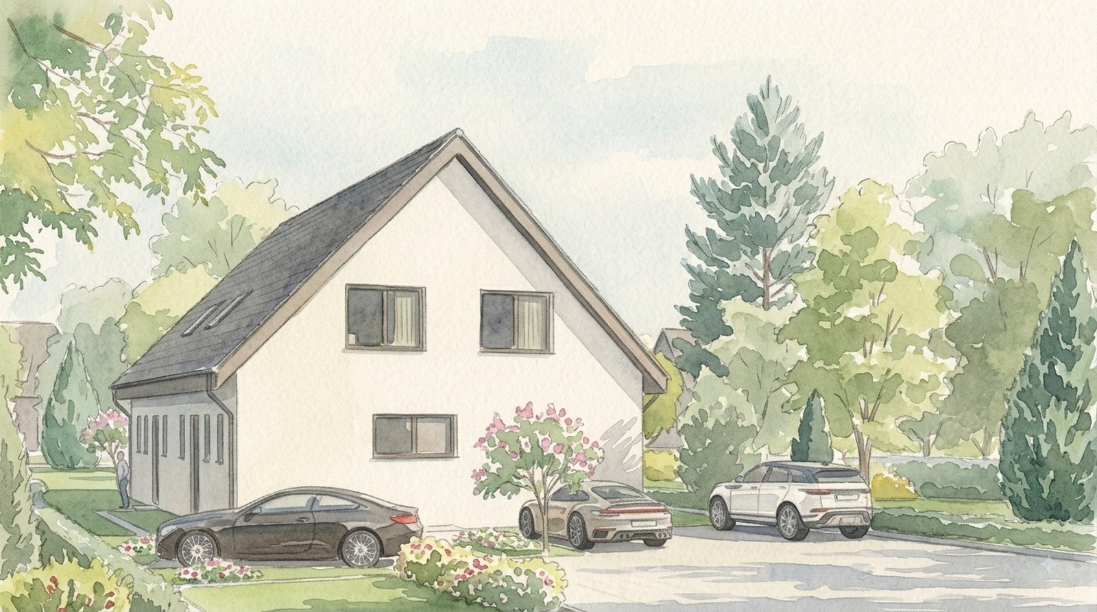 Villa Wilhelm — Aquarell-Visualisierung
