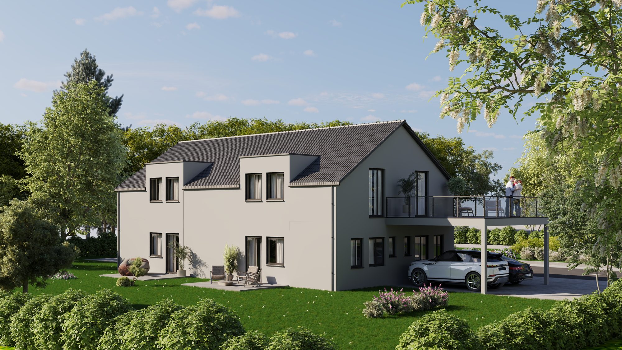 Visualisierung Villa Carolin – Gartenseite